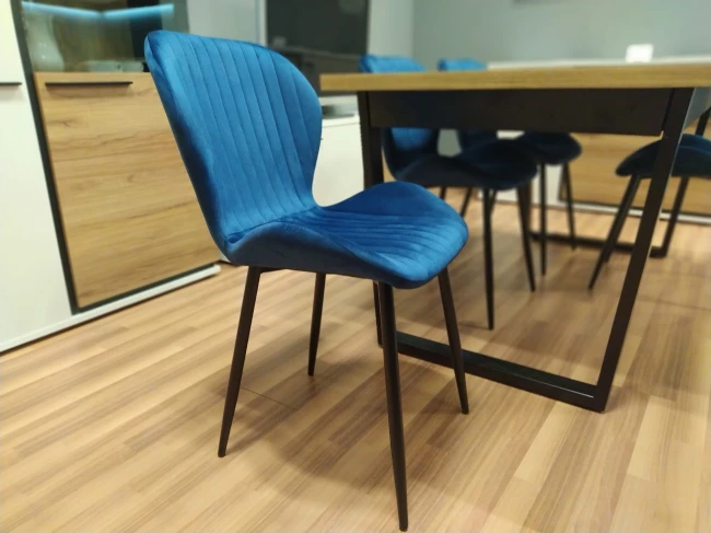 Krzesło tapicerowane velvet K1-FX granatowe (ciemno niebieskie)