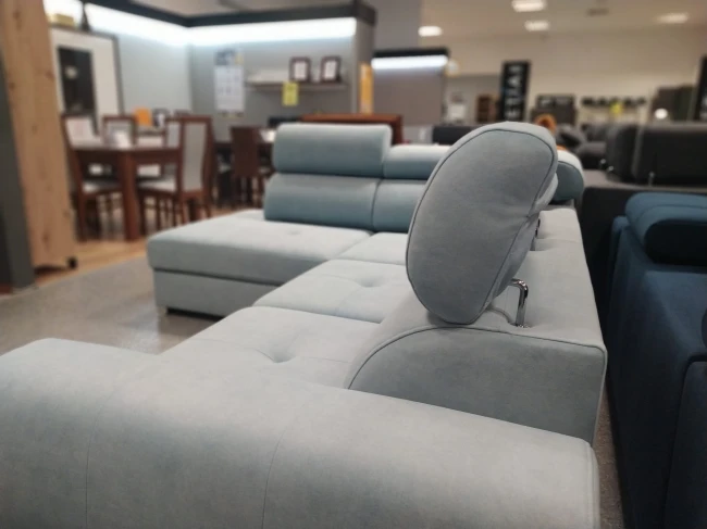 KOMFORTOWY NOWOCZESNY NAROŻNIK PATRIZIA Z FUNKCJĄ SPANIA I REGULOWANYMI ZAGŁÓWKAMI COMFORTEO