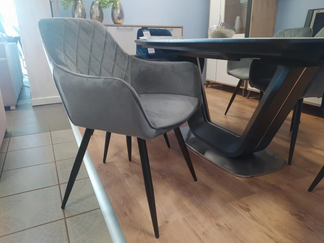 KRZESŁO LINEA SIGNAL W TKANINIE VELVET BLUVEL14 SZARY