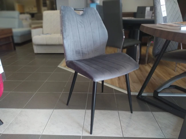 KRZESŁO ARCO VELVET BLUVEL14 SZARE SIGNAL