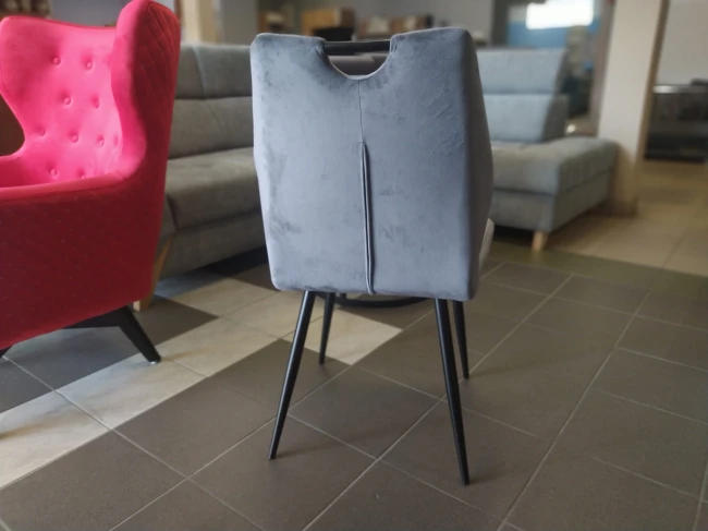 KRZESŁO ARCO VELVET BLUVEL14 SZARE SIGNAL
