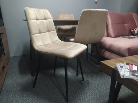 KRZESŁO PIKOWANE MILA VELVET SIGNAL BEŻ BLUVEL28