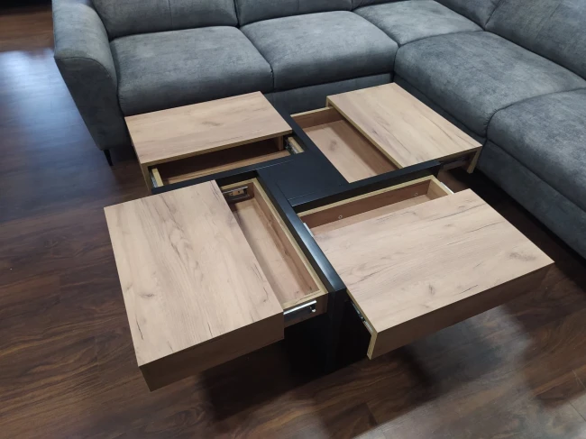 ŁAWA Z SZUFLADAMI SEVILLA HALMAR DĄB WOTAN CZARNY