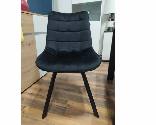 KRZESŁO TAPICEROWANE VELVET J265 FURNITEX NA CZARNYCH METALOWYCH NOGACH