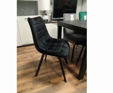 KRZESŁO TAPICEROWANE VELVET J265 FURNITEX NA CZARNYCH METALOWYCH NOGACH PODOBNE DO K332 FIRMY HALMAR