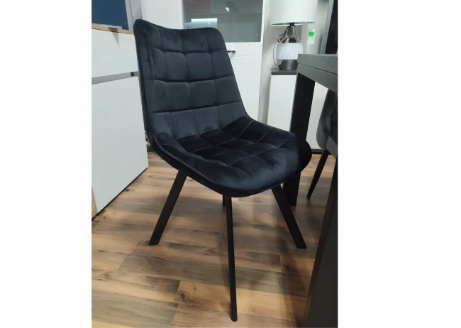 KRZESŁO TAPICEROWANE VELVET J265 FURNITEX NA CZARNYCH METALOWYCH NOGACH PODOBNE DO K332 FIRMY HALMAR