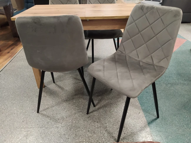 Krzesło tapicerowane K6-FX velvet szare popielate Furnitex