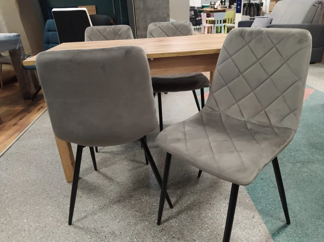 Krzesło tapicerowane K6-FX velvet szare popielate Furnitex