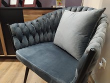 KRZESŁO NUVO VELVET CZARNY STELAŻ / SZARY BLUVEL 14