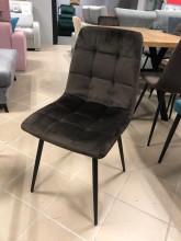 KRZESŁO MILA VELVET CZARNY STELAŻ/BRAZ BLUVEL 48