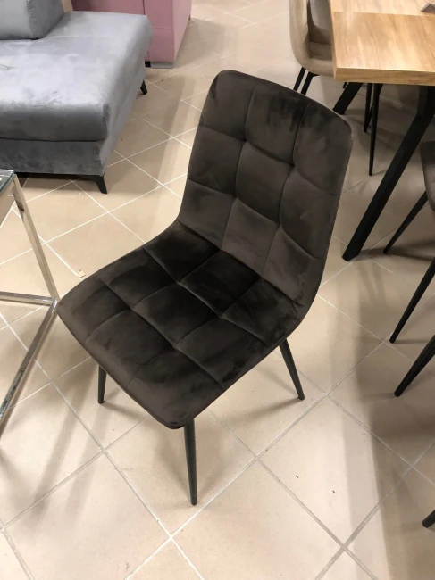 KRZESŁO MILA VELVET CZARNY STELAŻ/BRAZ BLUVEL 48