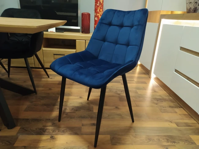 Krzesło tapicerowane velvet J262-1 granatowe ciemno niebieskie