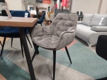 Krzesło pikowane velvet HF-058 szare (popielate)