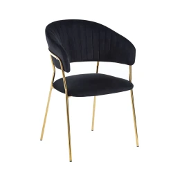 Krzesło tapicerowane GLAM velvet czarne / złote nogi  