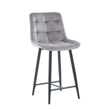 H1-FX HOKER NISKI KRZESŁO BAROWE CZARNE NOGI VELVET SZARY.jpg