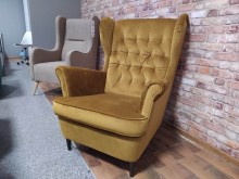 FOTEL USZAK HARRY VELVET CURRY BLUVEL 68 / WENGE SIGNAL