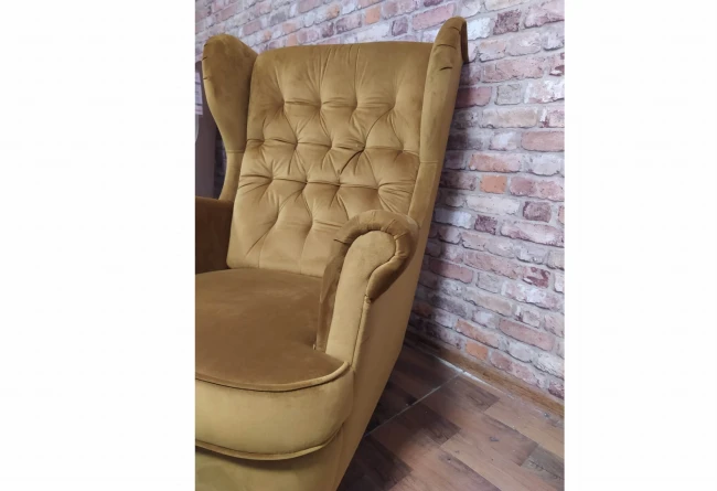 FOTEL USZAK HARRY VELVET CURRY BLUVEL 68 / WENGE SIGNAL