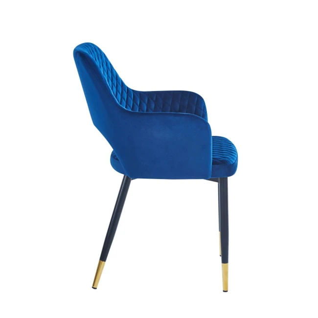 KRZESŁO TAPICEROWANE K3-FX PIKOWANE ZŁOTE NOGI CIEMNO NIEBIESKIE GRANATOWE VELVET FURNITEX GLAMOUR.jpg
