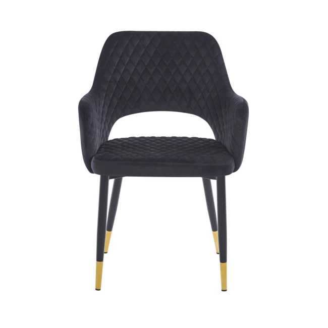 KRZESŁO TAPICEROWANE K3-FX PIKOWANE ZŁOTE NOGI CZARNE GLAMOUR VELVET FURNITEX GLAMOUR PRZÓD.jpg