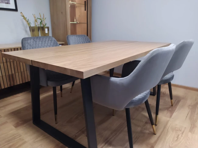 Krzesło tapicerowane velvet K3-FX szare ze złotymi nogami podobne do modelu Franco Signal