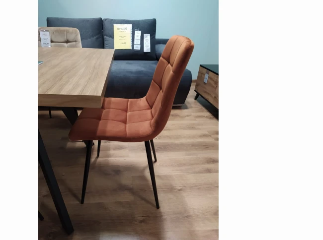 KRZESŁO MILA VELVET CZARNY STELAŻ/ CYNAMON BLUVEL 4215