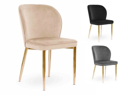 Nowoczesne krzesło AINE wybór kolorów / noga złota