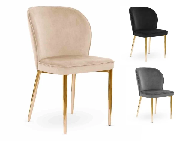 Nowoczesne krzesło AINE wybór kolorów / noga złota