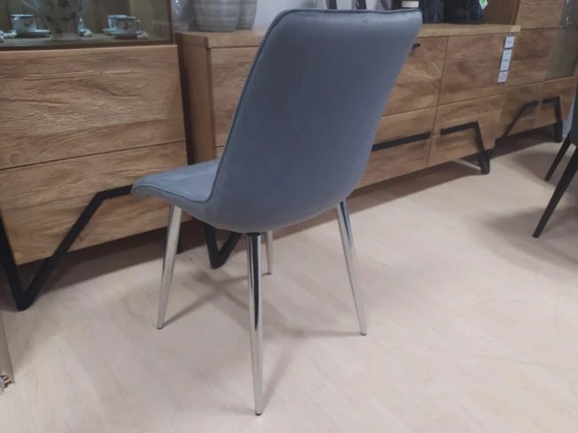 KRZESŁO CHIC VELVET CHROM STELAŻ / SZARY BLUVEL 14