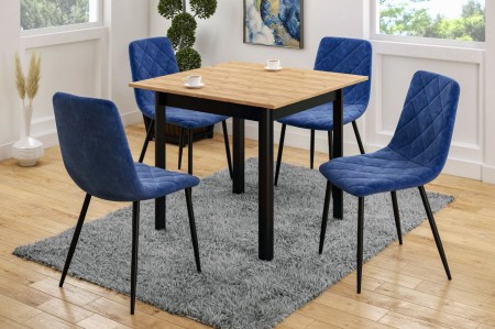 Krzesło tapicerowane K6-FX velvet niebieskie granatowe Furnitex