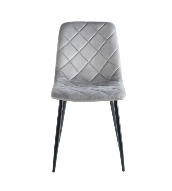 Krzesło tapicerowane K6-FX velvet szare popielate