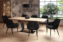 Krzesło tapicerowane velvet K3-FX czarne ze złotymi nogami Furnitex