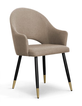 Krzesło tapicerowane GODA wybór kolorów / noga czarna ze złotymi zakończeniami Atreve