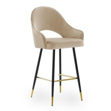 Niski hoker GODA 67 cm (krzesło barowe) wybór kolorów / noga czarna ze złotym dekorem Atreve