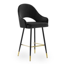 Niski hoker GODA 67 cm (krzesło barowe) wybór kolorów / noga czarna ze złotym dekorem Atreve