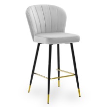 Niski hoker SHELLY 67 cm (krzesło barowe) wybór kolorów / noga czarna ze złotym dekorem