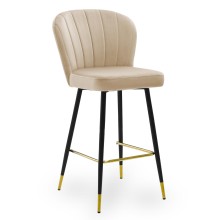 Niski hoker SHELLY 67 cm (krzesło barowe) wybór kolorów / noga czarna ze złotym dekorem