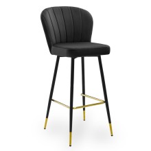 Wysoki hoker SHELLY 77 cm (krzesło barowe) wybór kolorów / noga czarna ze złotym dekorem Atreve