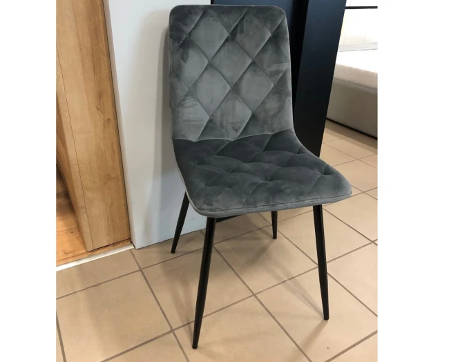 KRZESŁO JERRY VELVET CZARNY STELAŻ/ SZARY BLUVEL 14 SIGNAL