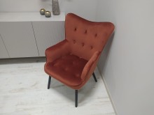 FOTEL CARMEN VELVET CZARNY MAT/ CYNAMONOWY BLUVEL 4215