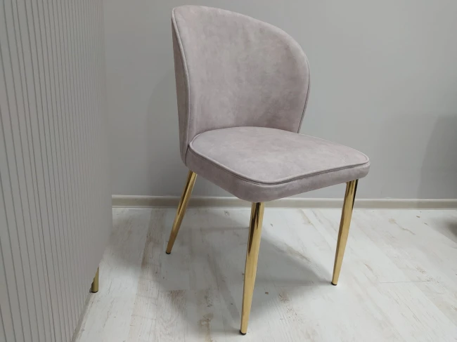 Nowoczesne krzesło glamour AINE wybór kolorów / noga złota tkanina Chill Me beż Atreve