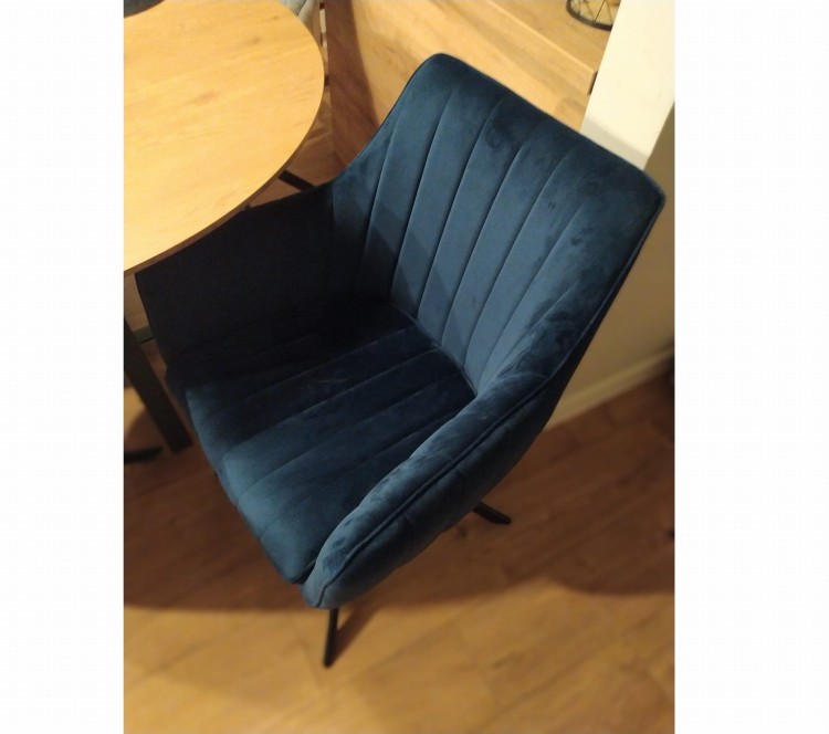 Krzesło obrotowe kubełkowe do jadalni Azalia Velvet Signal granatowe ciemno niebieskie