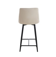 Hoker niski H1-FX krzesło barowe velvet beżowy (czarny stelaż)