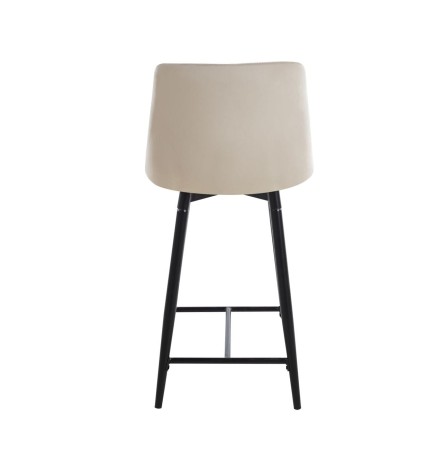 Hoker niski H1-FX krzesło barowe velvet beżowy (czarny stelaż)