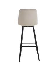 Hoker wysoki H2-FX krzesło barowe velvet beżowy (czarny stelaż