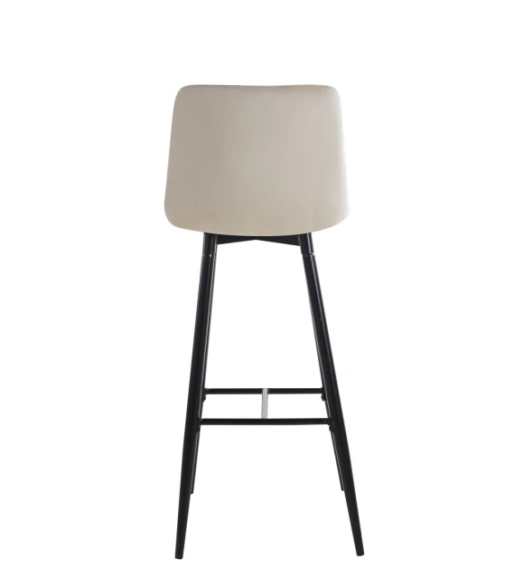 Hoker wysoki H2-FX krzesło barowe velvet beżowy (czarny stelaż