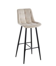 Hoker wysoki H2-FX krzesło barowe velvet beżowy (czarny stelaż