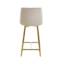 Hoker niski H1-FX krzesło barowe velvet beżowy (złoty stelaż)  Furnitex