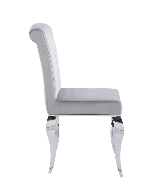 Krzesło tapicerowane KING K8-FX szary velvet / nogi chrom