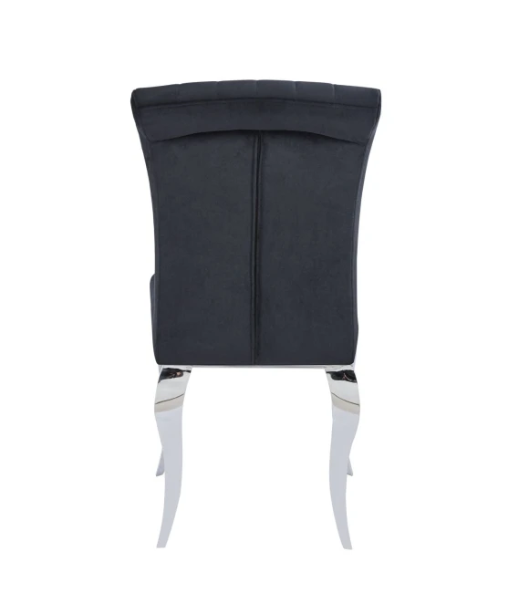 Krzesło tapicerowane KING K8-FX czarny velvet / nogi chrom