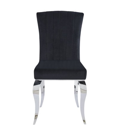 Krzesło tapicerowane KING K8-FX czarny velvet / nogi chrom
